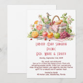 Labor Day Sangria Picknick Uitnodiging – Patriotti (Voorkant / Achterkant)