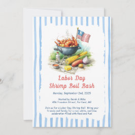 Labor Day Shrimp Boil Invitation - Patriottisch Ze Kaart