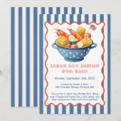 Labor Day Shrimp Boil Invitation - Patriottisch Ze Kaart (Voorkant / Achterkant)