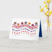 Labor Day Stars and Stripes Banner Sleepsterren Kaart (Gele Bloem)