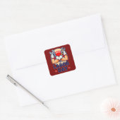 Labor Day Strong Worker Hands Illustration Vierkante Sticker (Envelop)