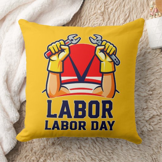 Labor Day Strong Worker Pride Illustration Kussen (Deken)