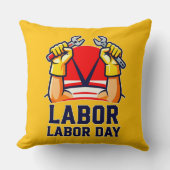 Labor Day Strong Worker Pride Illustration Kussen (Voorkant)