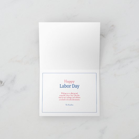 Labor Day USA Minimalistisch Kaart (Binnen)