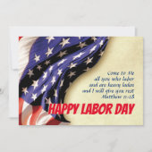 LABOR DAY USA Patriotic Flag Scripture Customized Feestdagenkaart (Voorkant)