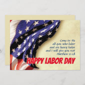 LABOR DAY USA Patriotic Flag Scripture Customized Feestdagenkaart (Voorkant / Achterkant)