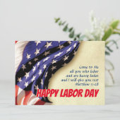 LABOR DAY USA Patriotic Flag Scripture Customized Feestdagenkaart (Staand voorkant)