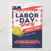 Labor Day USA Vlag Helm Feest Uitnodiging (Voorkant)