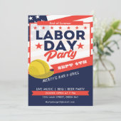 Labor Day USA Vlag Helm Feest Uitnodiging (Staand voorkant)
