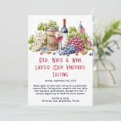 Labor Day wijnproeverij uitnodiging – Patriottisch (Staand voorkant)