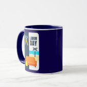 Labor Day Work and Relax Illustration Shirt Mok (Voorkant links)
