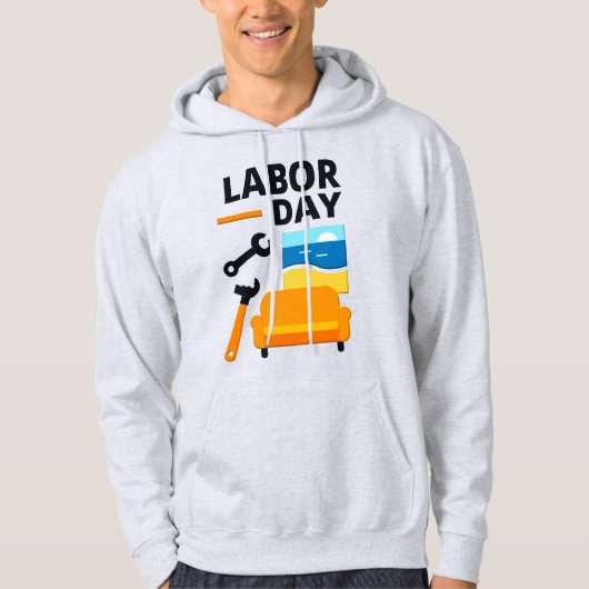 Labor Day Work Hard Relax Design with Tools Hoodie (Voorkant)