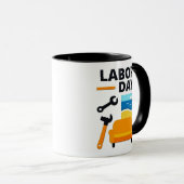 Labor Day Work Hard Relax Design with Tools Mok (Voorkant rechts)