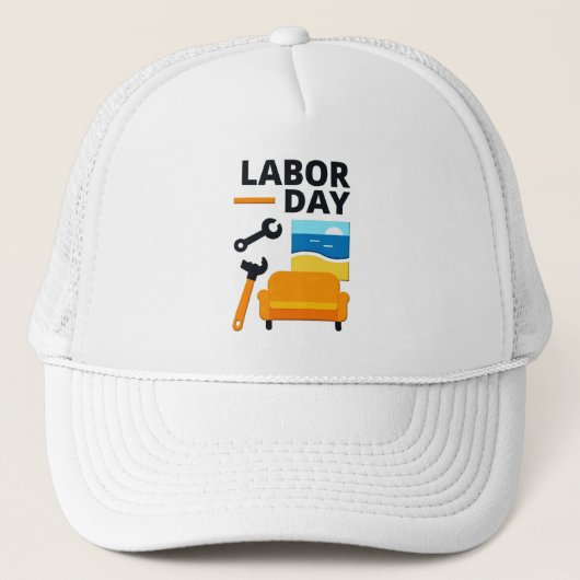 Labor Day Work Hard Relax Design with Tools Trucker Pet (Voorkant)
