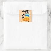Labor Day Work Hard Relax Design with Tools Vierkante Sticker (Tas)