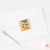 Labor Day Work Hard Relax Design with Tools Vierkante Sticker (Envelop)