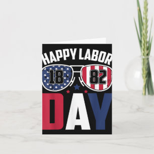 Labor Day Zonnebrillen 1882 Amerikaanse Vlag Manne Kaart