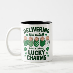 Labor & Delivery Geluksbrenger Verpleegster Shamro Tweekleurige Koffiemok