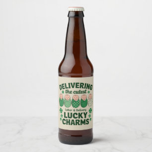 Labor & Delivery Lucky Charm-verpleegster Klaver  Bier Etiket