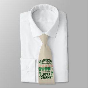 Labor & Delivery Lucky Charm-verpleegster Klaverbl Stropdas