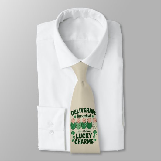 Labor & Delivery Lucky Charm-verpleegster Klaverbl Stropdas (Gebonden)