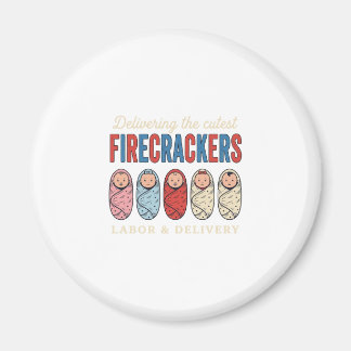 Labor & Delivery Vuurwerk Schattige Babyverpleegst Magneet