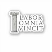 Labor Omnia Vincit (arbeidsveroveraars alle) Stick Sticker (Voorkant)