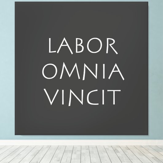 Labor omnia vincit canvas afdruk (Insitu (Houten vloer))