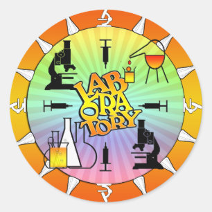LABORATORIUM 4 SQUARE LOGO RONDE STICKER