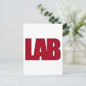 LABORATORIUM LABORATOORY LAB BIG RED LETTERS BRIEFKAART (Staand voorkant)