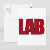 LABORATORIUM LABORATOORY LAB BIG RED LETTERS BRIEFKAART (Voorkant / Achterkant)