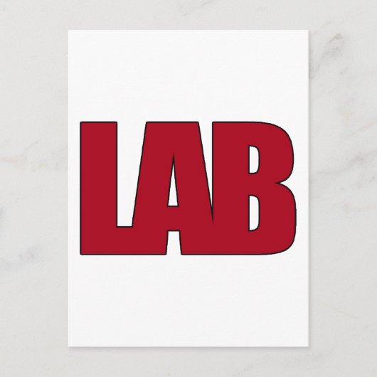 LABORATORIUM LABORATOORY LAB BIG RED LETTERS BRIEFKAART (Voorkant)