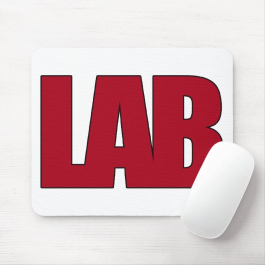LABORATORIUM LABORATOORY LAB BIG RED LETTERS MUISMAT (Met muis)