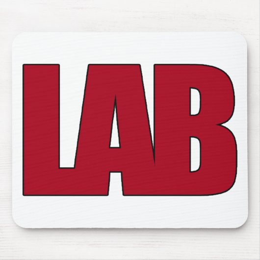 LABORATORIUM LABORATOORY LAB BIG RED LETTERS MUISMAT (Voorkant)