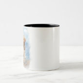 Laboratorium op de waterverf van het strand tweekleurige koffiemok (Center)