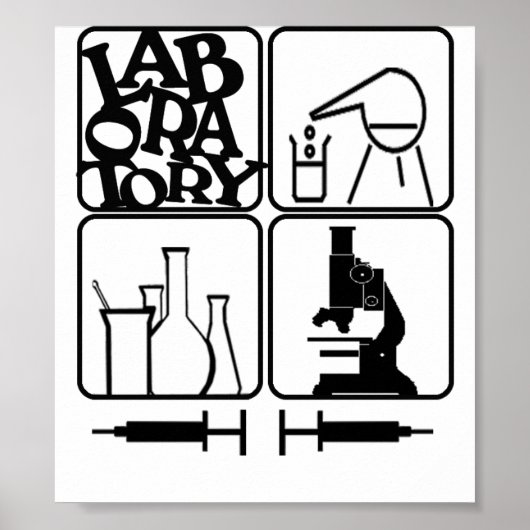 LABORATORIUM POSTER - BEKERS, SPUITEN (Voorkant)