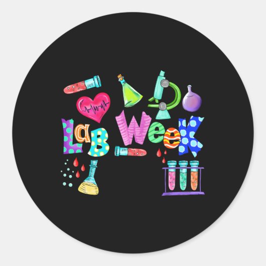 Laboratorium Week 2023 Tech Medical Technicia S Ronde Sticker (Voorkant)