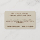 Laboratorium Wetenschapsleraar Visitekaartje (Voorkant)