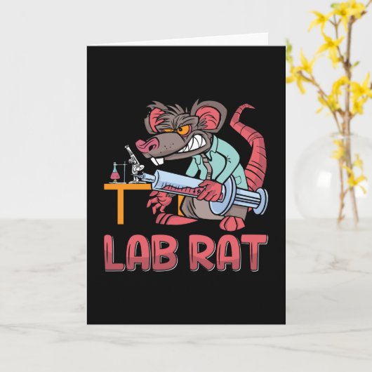 Laboratoriumchemicus voor Lab Tech Lab Rat Kaart (Gele Bloem)