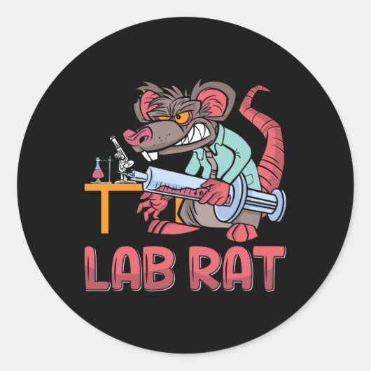 Laboratoriumchemicus voor Lab Tech Lab Rat Ronde Sticker (Voorkant)