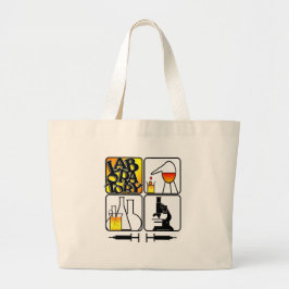 LABORATORIUMGEHEUGEN LOGO 4-SQUARE - LAB-ICONS GROTE TOTE BAG