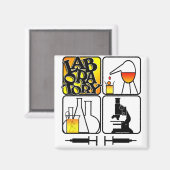 LABORATORIUMGEHEUGEN LOGO 4-SQUARE - LAB-ICONS MAGNEET (Voorkant / Achterkant)