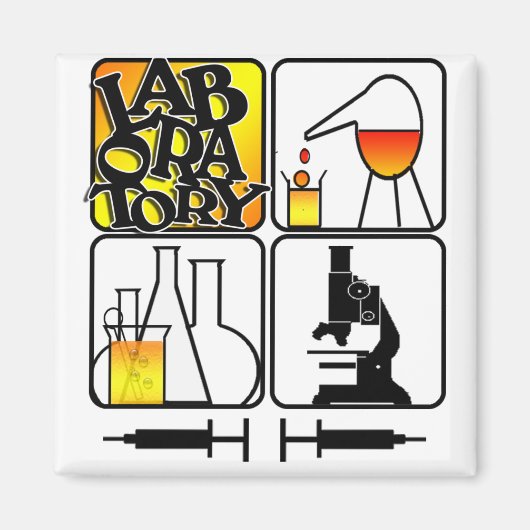LABORATORIUMGEHEUGEN LOGO 4-SQUARE - LAB-ICONS MAGNEET (Voorkant)