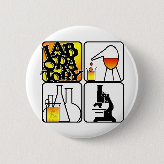 LABORATORIUMGEHEUGEN LOGO 4-SQUARE - LAB-ICONS RONDE BUTTON 5,7 CM (Voorkant)