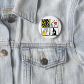LABORATORIUMGEHEUGEN LOGO 4-SQUARE - LAB-ICONS RONDE BUTTON 5,7 CM (In situ)