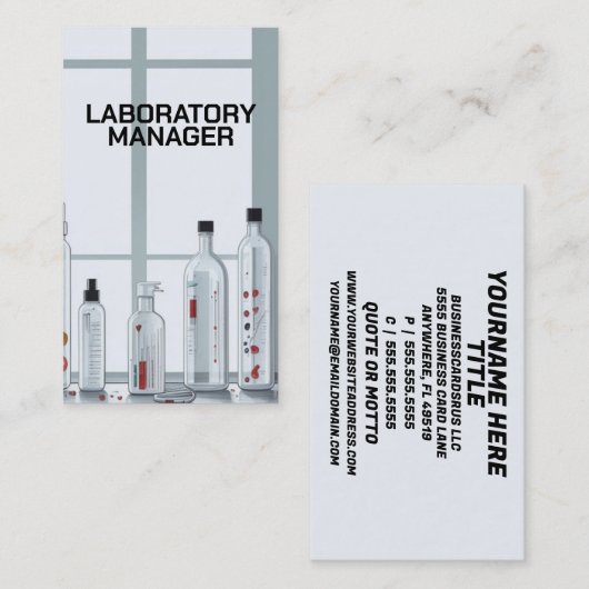 Laboratoriummanager Lab Visitekaartje (Voorkant / Achterkant)
