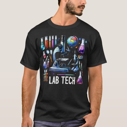 Laboratoriummedewerker Lab Medewerker Microscoop M T-shirt (Voorkant)