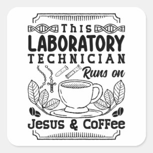Laboratoriumtechnicus Chemist Lab Tech Vierkante Sticker