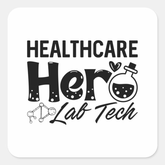 Laboratoriumtechnicus Gezondheidszorg Hero Lab Tec Vierkante Sticker (Voorkant)
