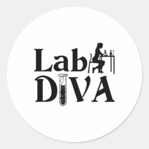 Laboratoriumtechnicus Lab Tech Lab Diva Ronde Sticker